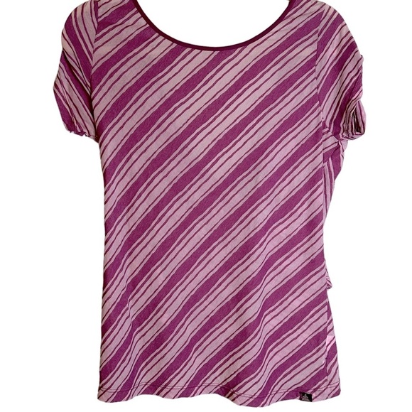 Prana purple pink diagonal stripe versatile wrap‎ top W1SERE114 Women’s Medium - Picture 1 of 9